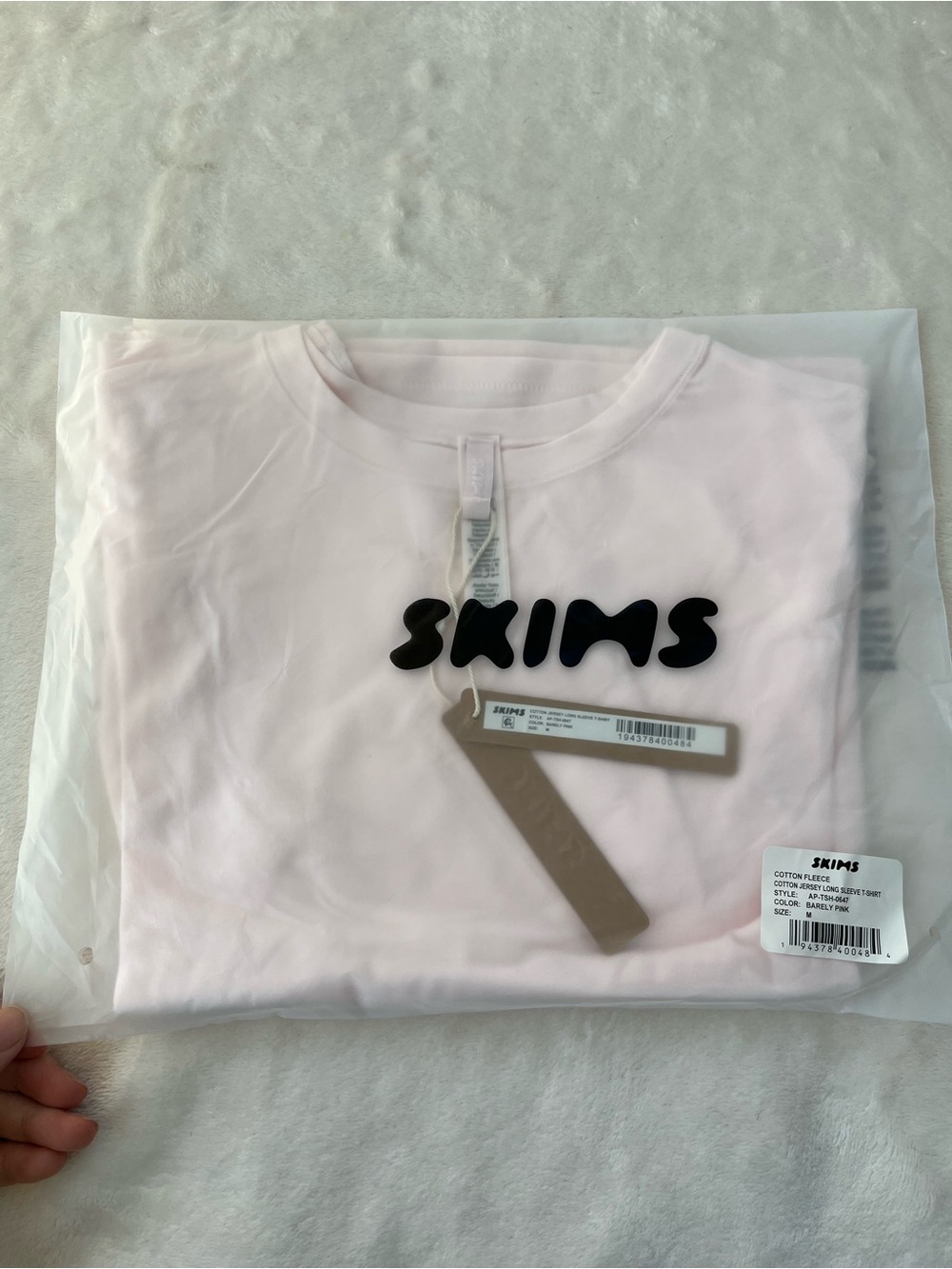SKIMS Pale Pink Long Sleeve Tee